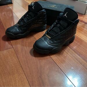 Jordan Kids Black Sneakers with Gold Accents